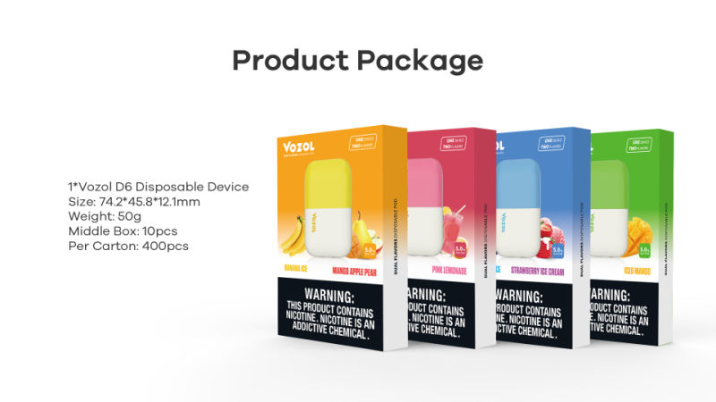 Vozol Dual Ejuice Dual Battery in One Disposable Vape Pen