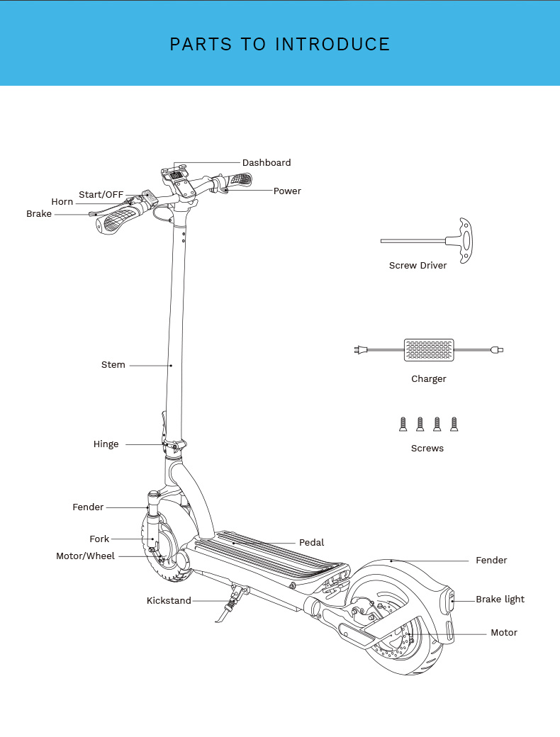 350W Foldable E-Scooter Lithium Battery 36V Foldable Electric Scooter for Adult