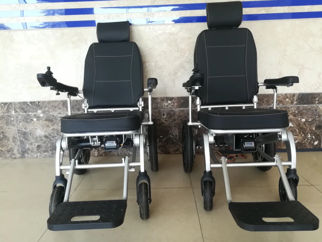 Aluminum Alloy Material and Silver Color Electric Wheelchair Foldable Wheelchair