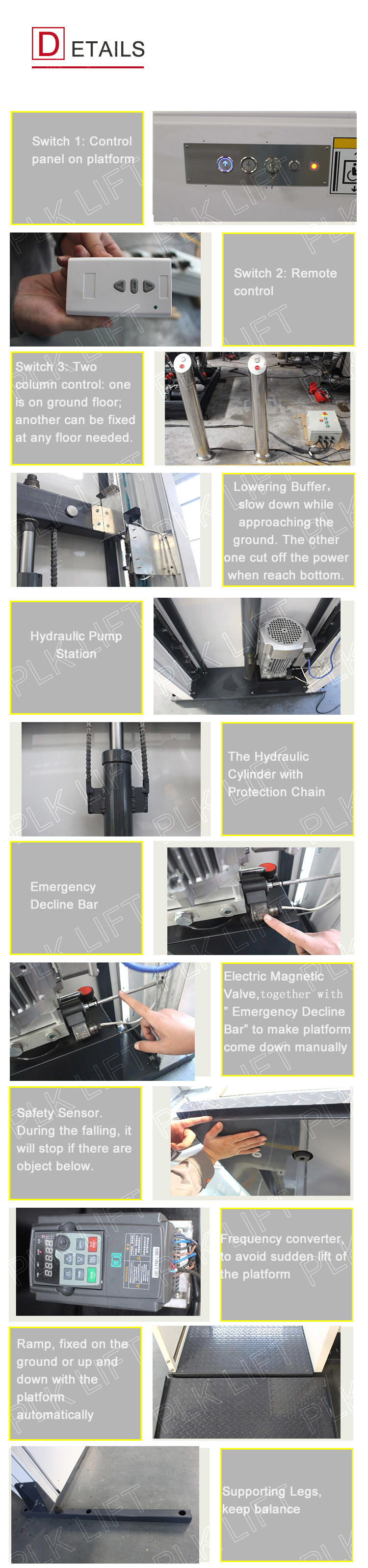 Ce Certified Aluminum Hydraulic Wheelchair Lift Disabled