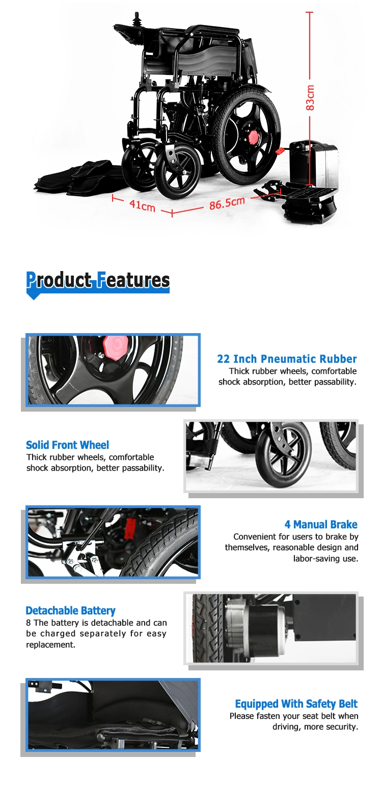 Folding Portable Standard Power Electric Power Wheelchair for Disabled