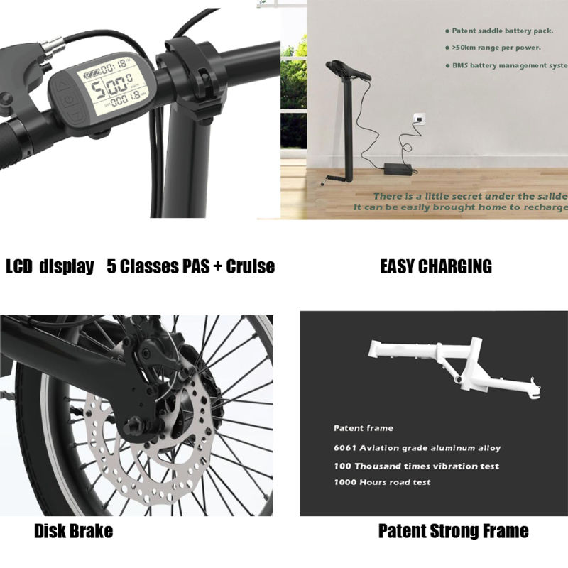 New Desigen Mini Electric Bike Folding E Bike Light Weight Electric Bicycle