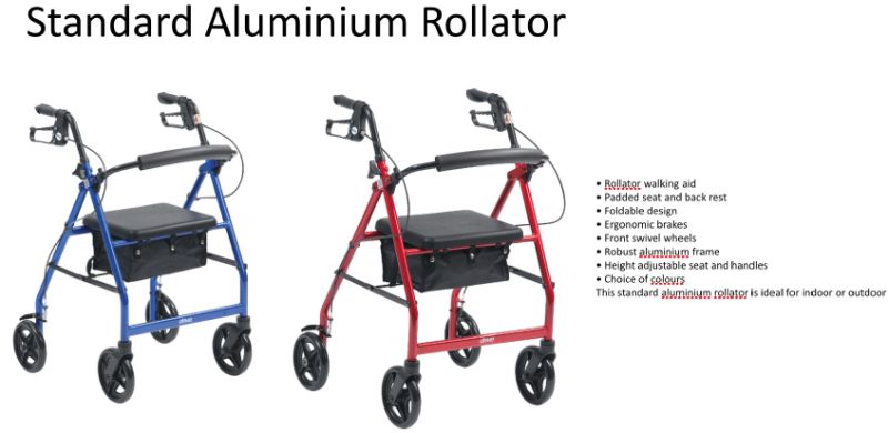 Best Seller Lightweight Mobility Four Wheel Rollator Walkers with Seat