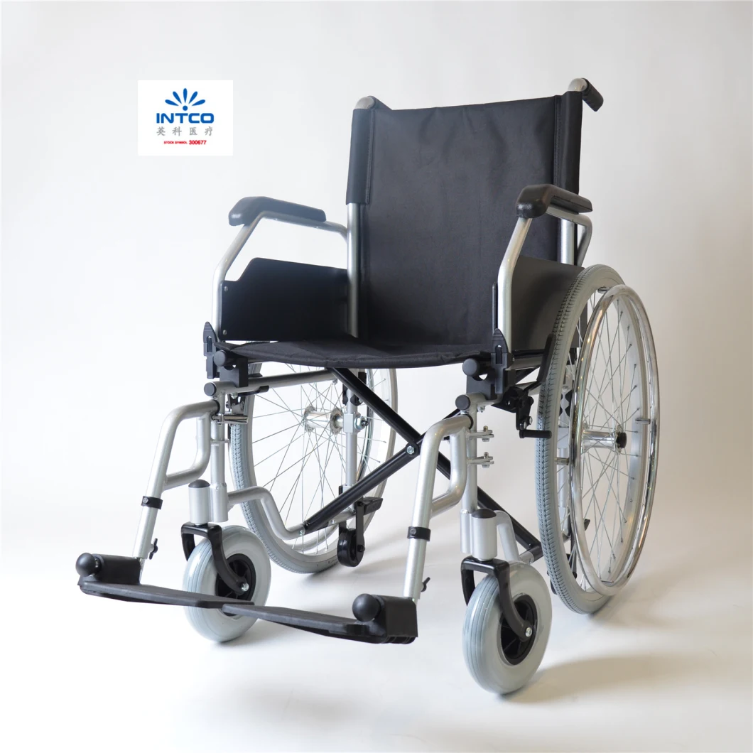 Medical Equipment Foldable Aluminum Wheelchair with Small Lifting Wheel