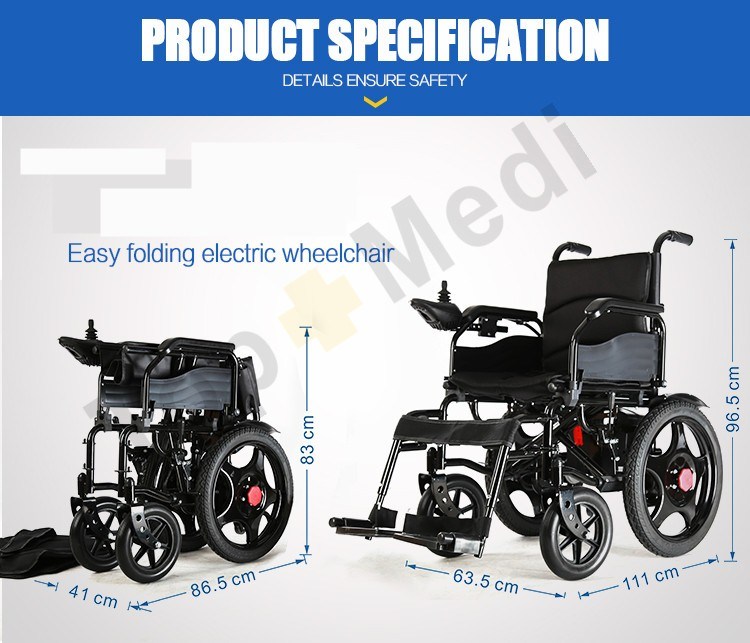 Hot Sell Foldable Power Wheelchair with Motor Controller and Battery Electric Wheelchair