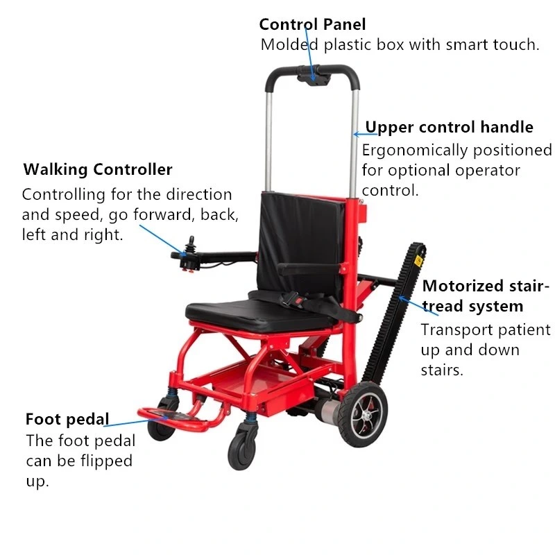 Aluminum Alloy Automatic Foldaway Portable Electric Stair Chair Climbing Wheelchair