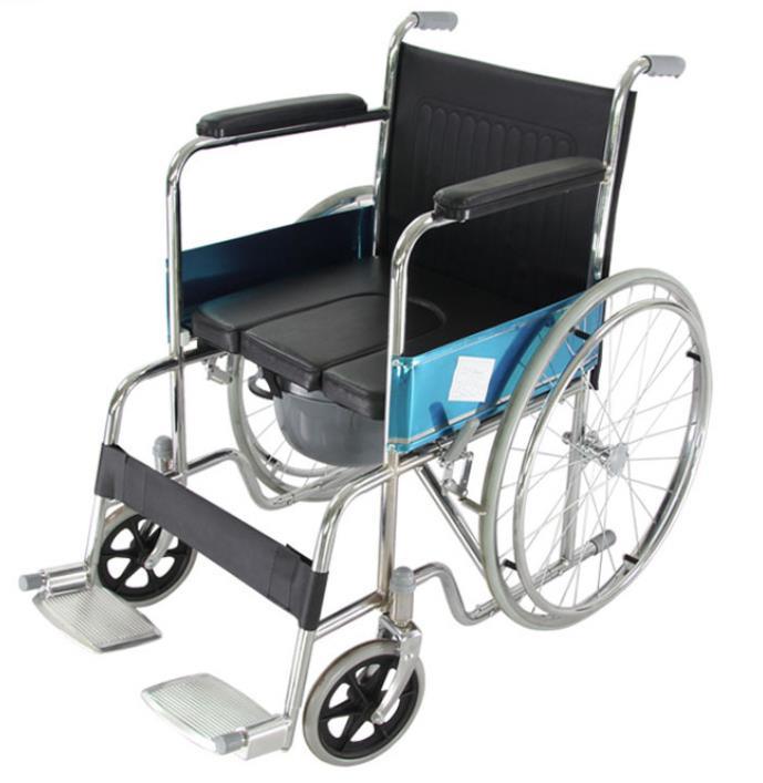 Wheelchair Transport Medical Folding Manual Commode Wheelchair