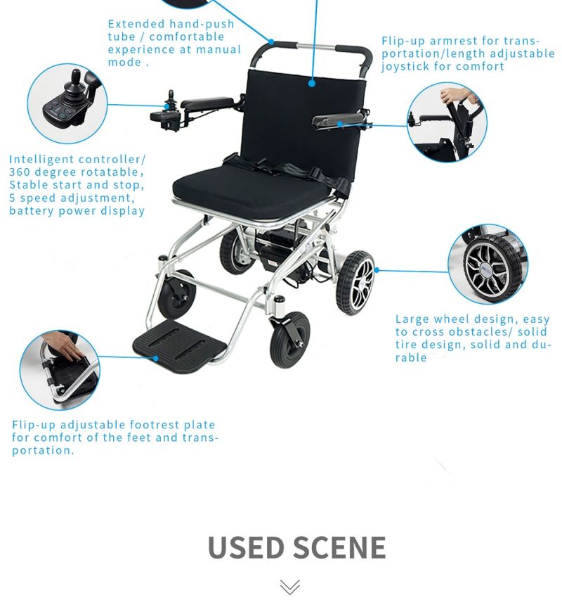 Jinmed Elderly Handicap Daily Use Long Lasting Portable Power Wheelchair