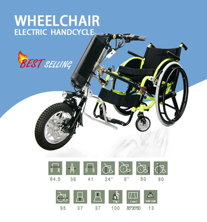 Hot Sale 36V 350W in-Wheel Motor Electric Handcycle for Wheelchair