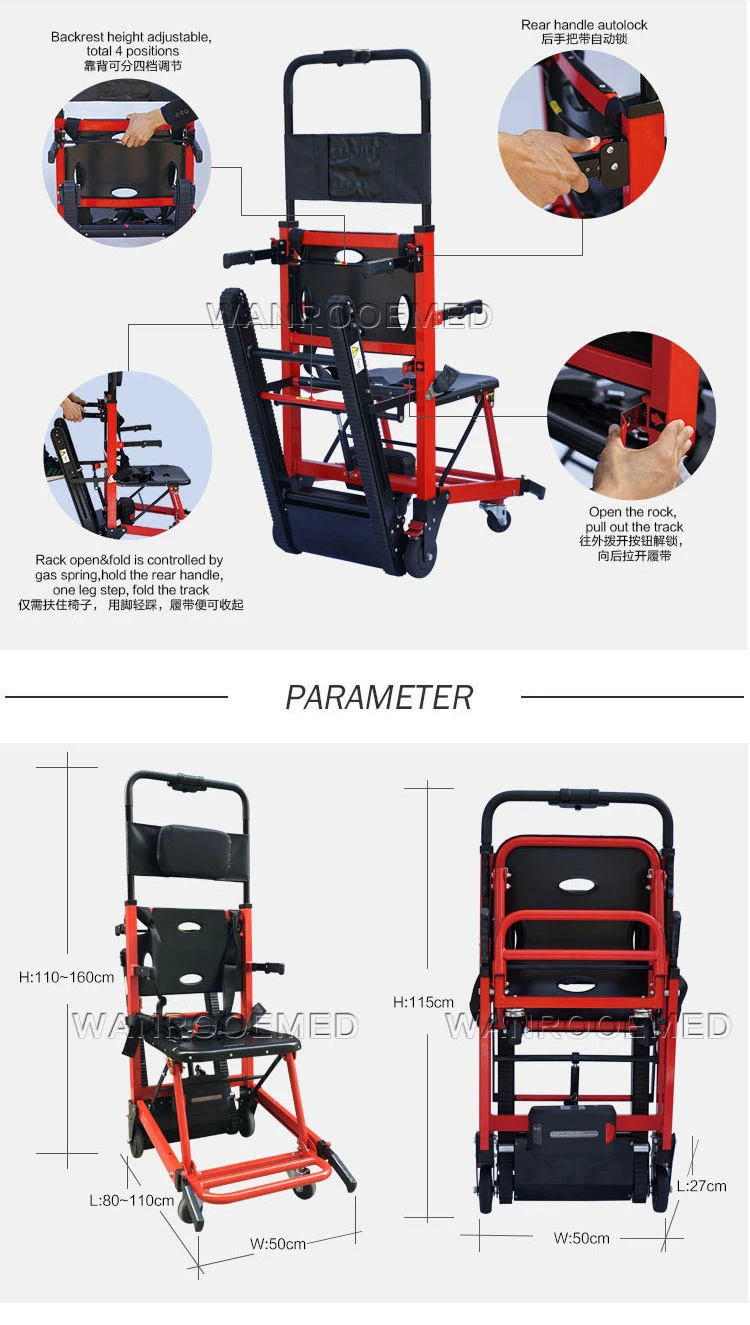 Medical Emergency Electric Folding Climbing Stair Wheel Chair Lift