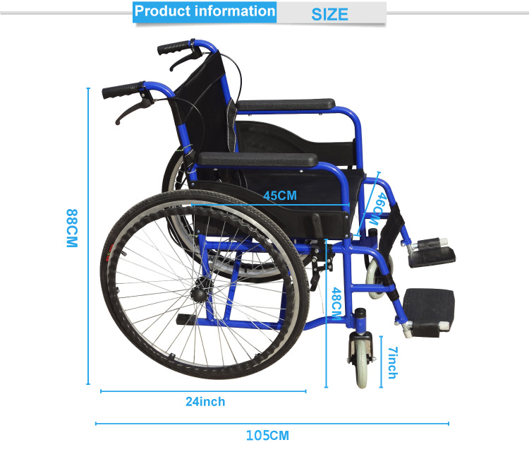 Light Weight Wheelchair with Hand Brake Manual Wheelchair