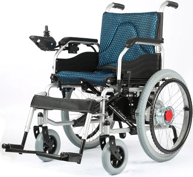 Hot Sale Steel Material Transport Electric Wheelchair Rehabilitation Foldable