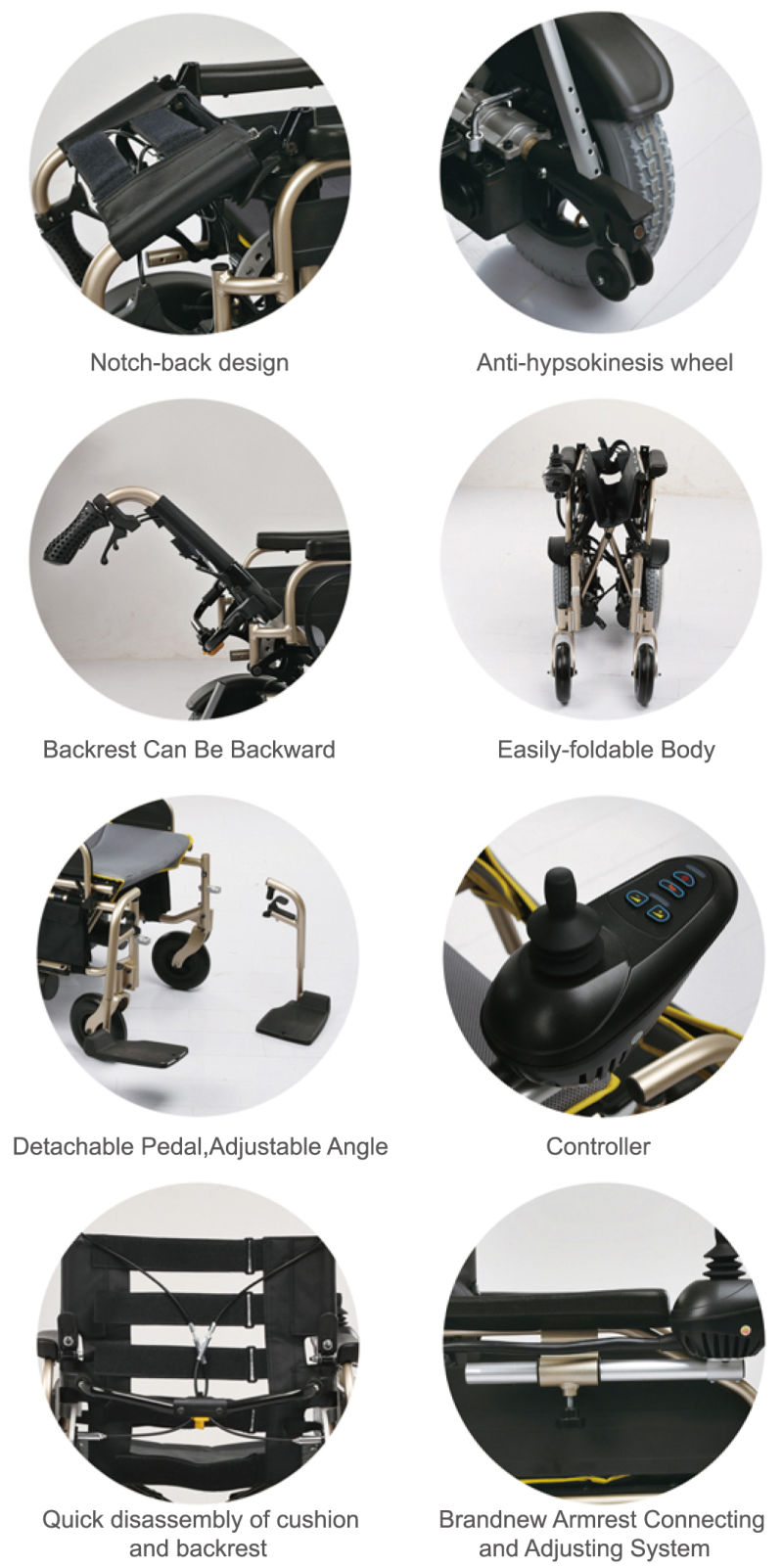 Manuafacturer Electric Motors Wheelchair for Disable