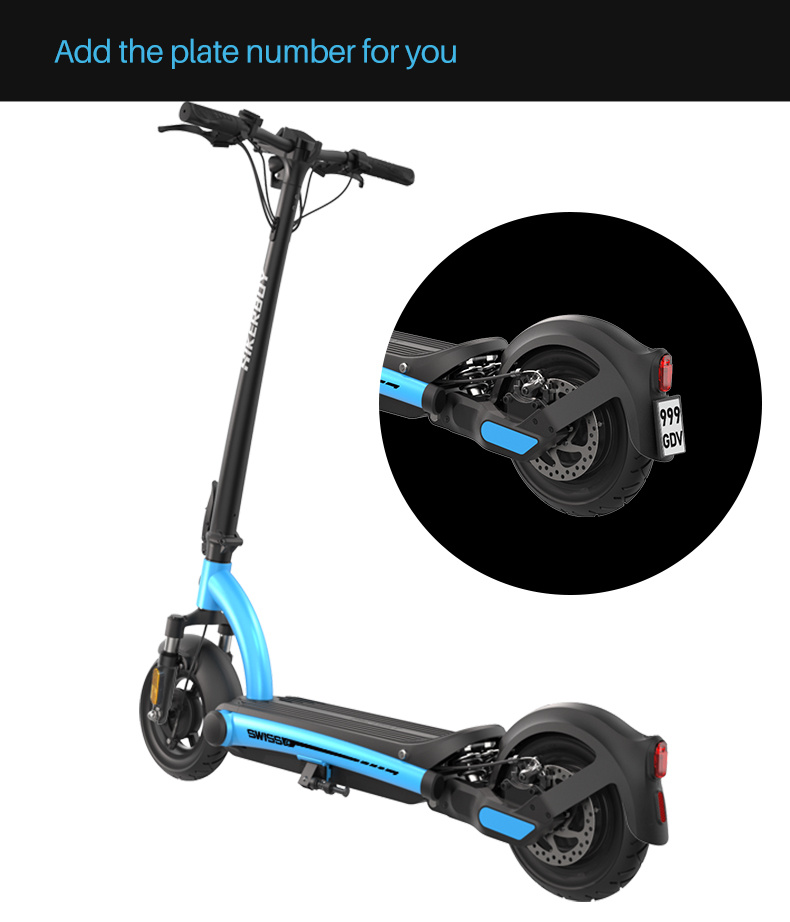 350W 500W Foldable Mobility Scooter 2 Wheels 10'' Tire Portable Electric Scooter