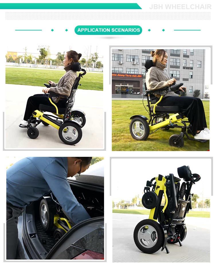 2019 Hot Sale Aluminium Light Folding Lithium Battery Electric Wheelchair