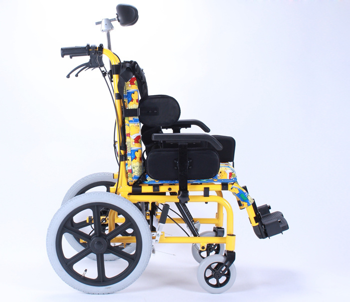 Portable Reclining Wheelchair Child Wheelchair with Dining Table Board and Seat Belt