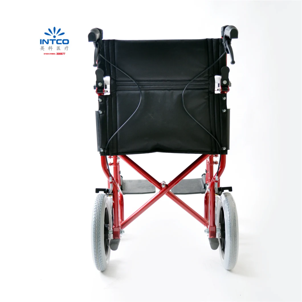 Medical Equipment Transport Aluminum Wheelchair with Backrest Half Folding