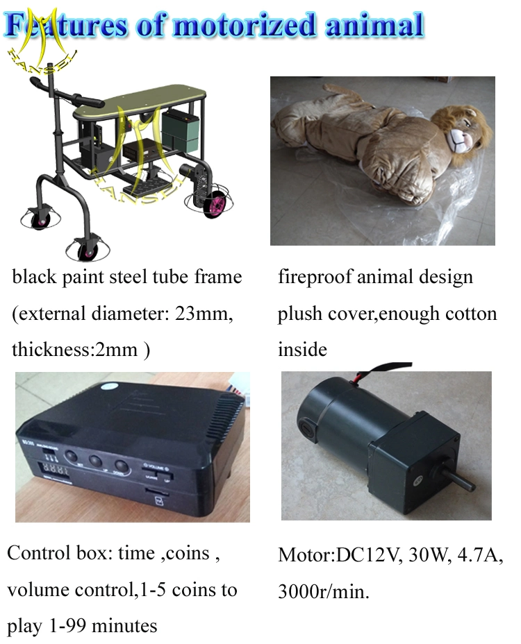Hansel Amusement Rides Coin Operated Moving Animal Scooter Rides in Mall