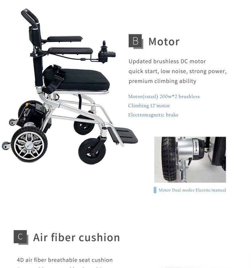 Jinmed Elderly Handicap Daily Use Long Lasting Portable Power Wheelchair