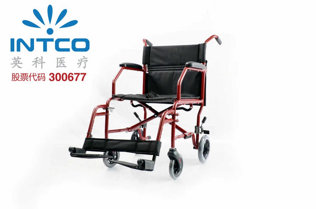 Mobility Aids portable and Compact Lightweight Aluminum/Steel Transport Wheelchair