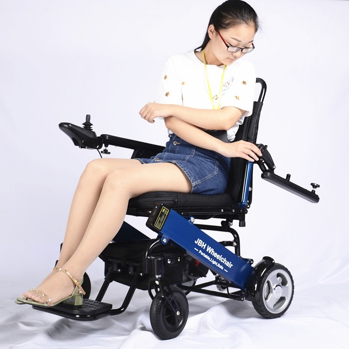 Light Motorized Folding Electric Wheelchair with 180W Brushless Motors