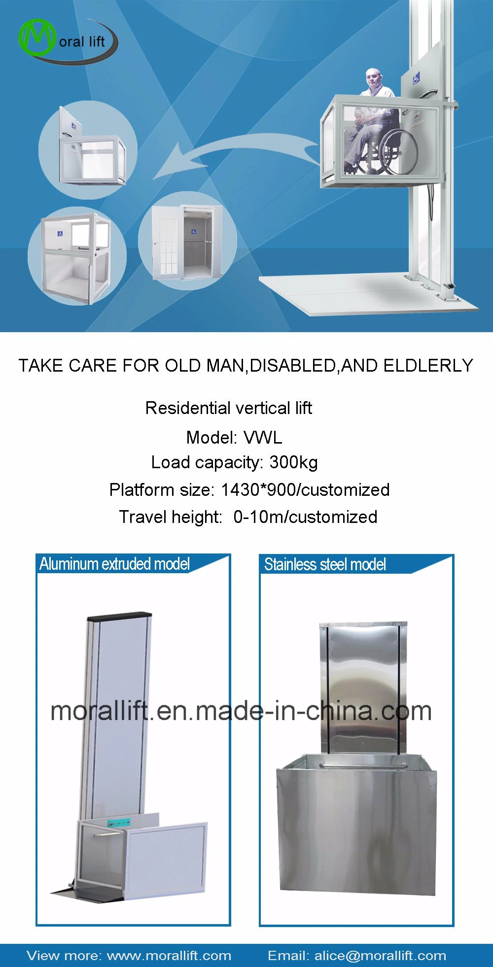 Hydraulic Wheelchair Lift with Safety Edges