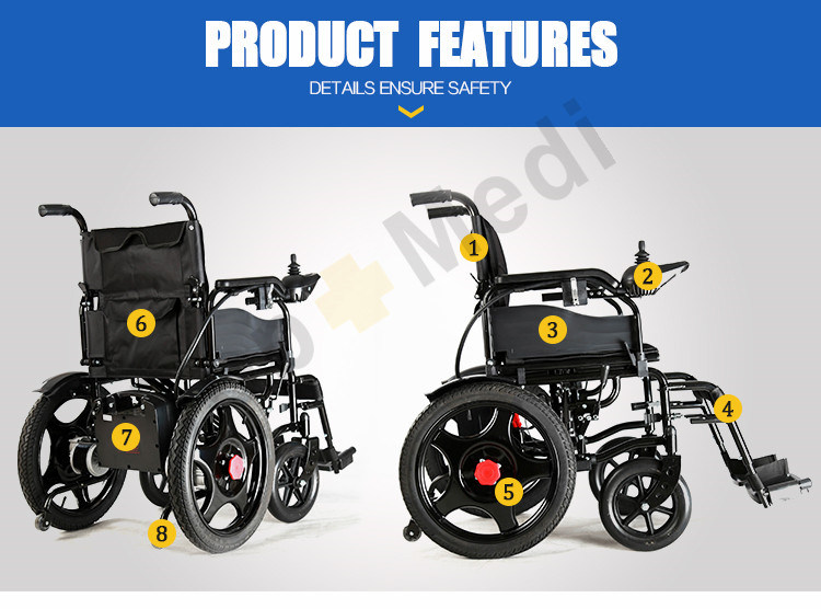 Factory Motorised Lightweight Folding Adult Electric Wheelchairs for Sale