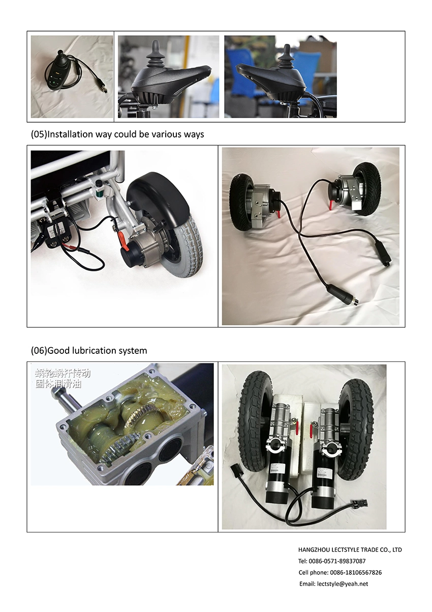 DC Brushless Electric Wheelchair Mobility Motor with Controller and Wheelchair Joystick