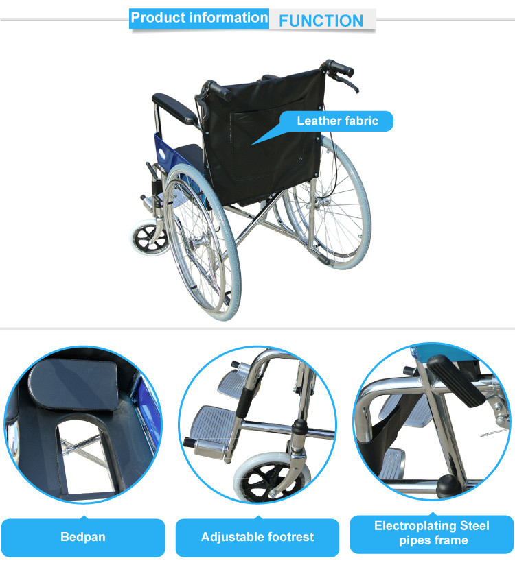 Modern Design Chromed Frame Dance Wheelchair for Disabled People