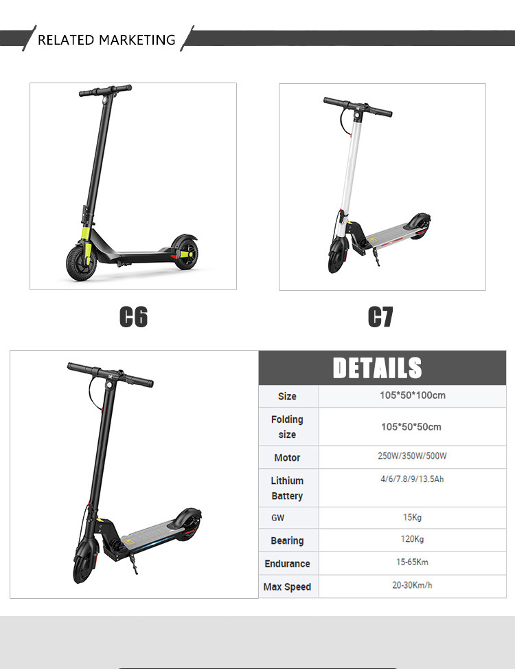 Manufacturer Two Wheels 350W Motor Power Foldable Electric Scooter Kick Scooter