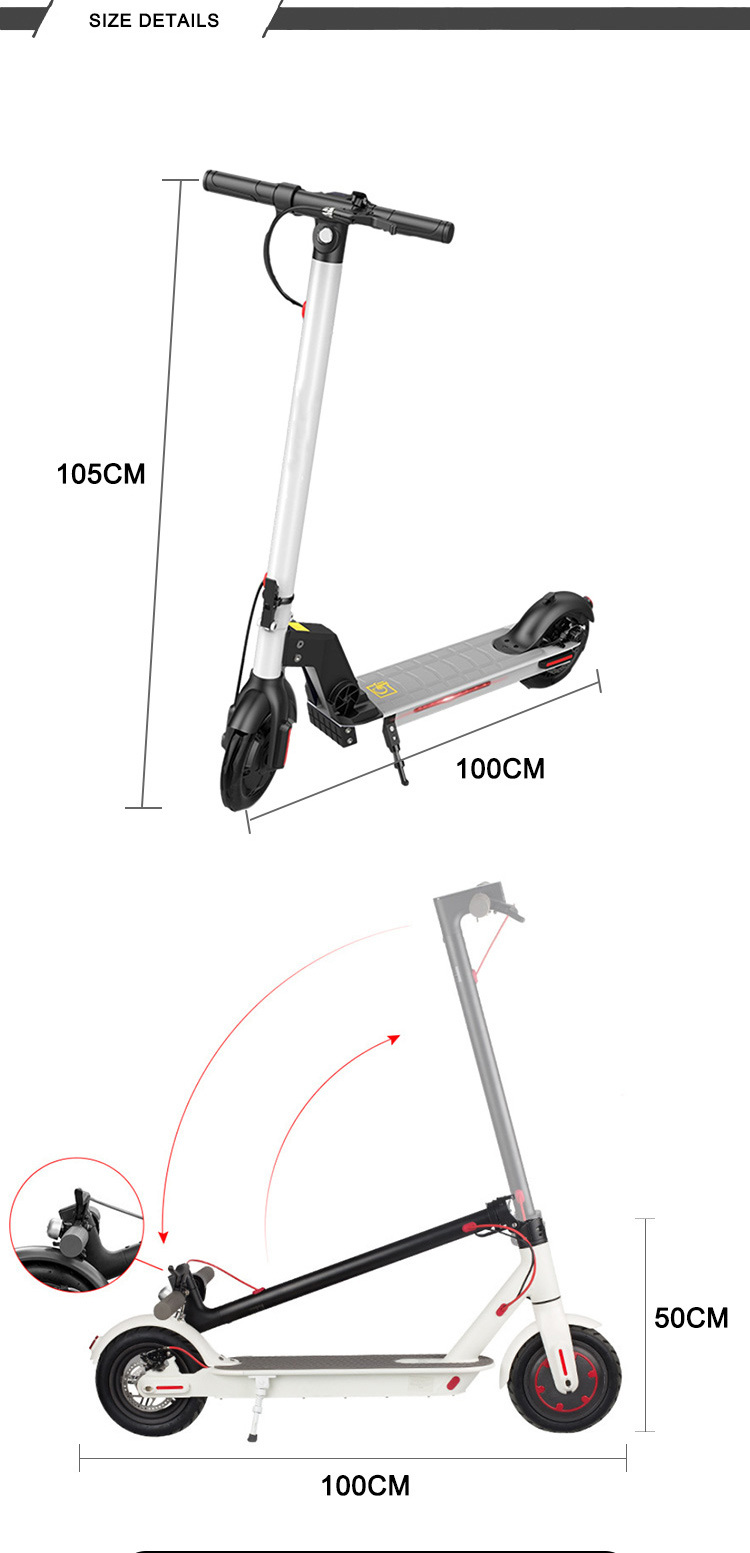 Manufacturer Two Wheels 350W Motor Power Foldable Electric Scooter Kick Scooter