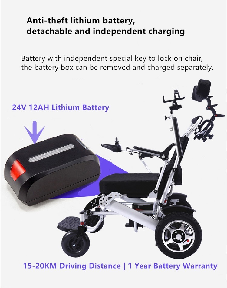 150kg Loading Light Foldable Electric Wheelchair