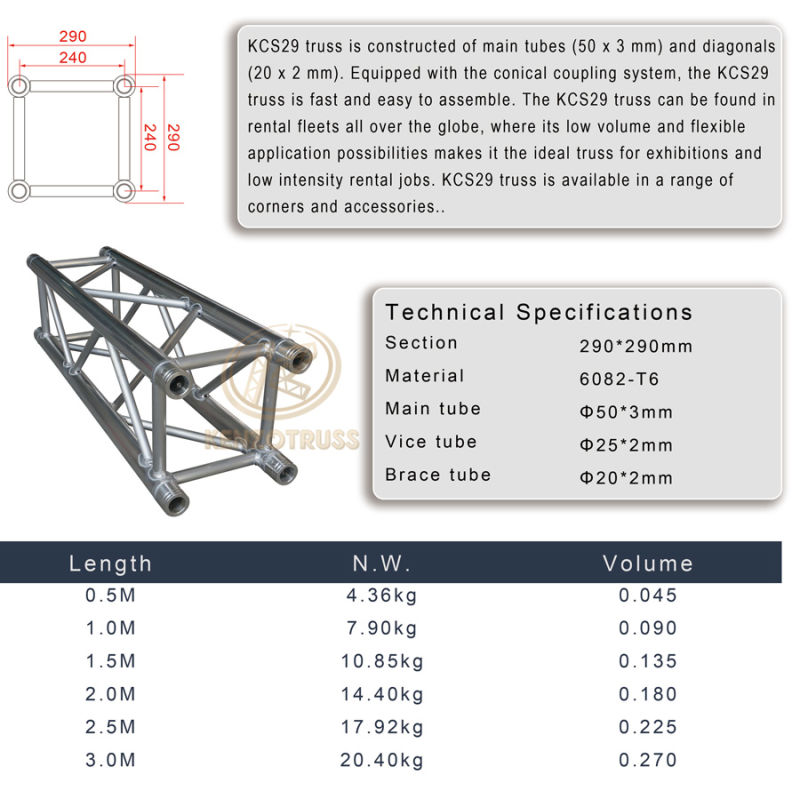 Durable Aluminum Outdoor Truss Portable Performance Stage Truss for Concert