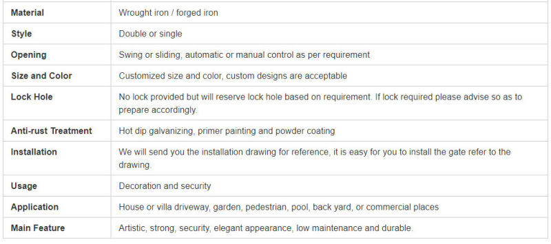 Luxury Aluminum Exterior Aotomatic Gate for Villa