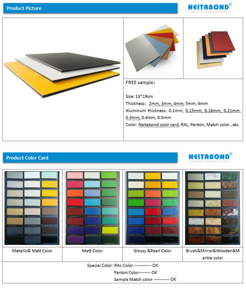 PVDF Coated Alucobond's Aluminum Composite Panel for Cladding with 1220*2440mm