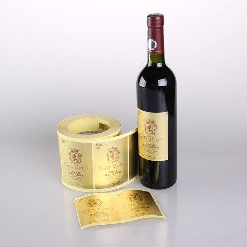 Hot Stamping Foil Heat Transfer Foil Pressed on The Wine Bottle