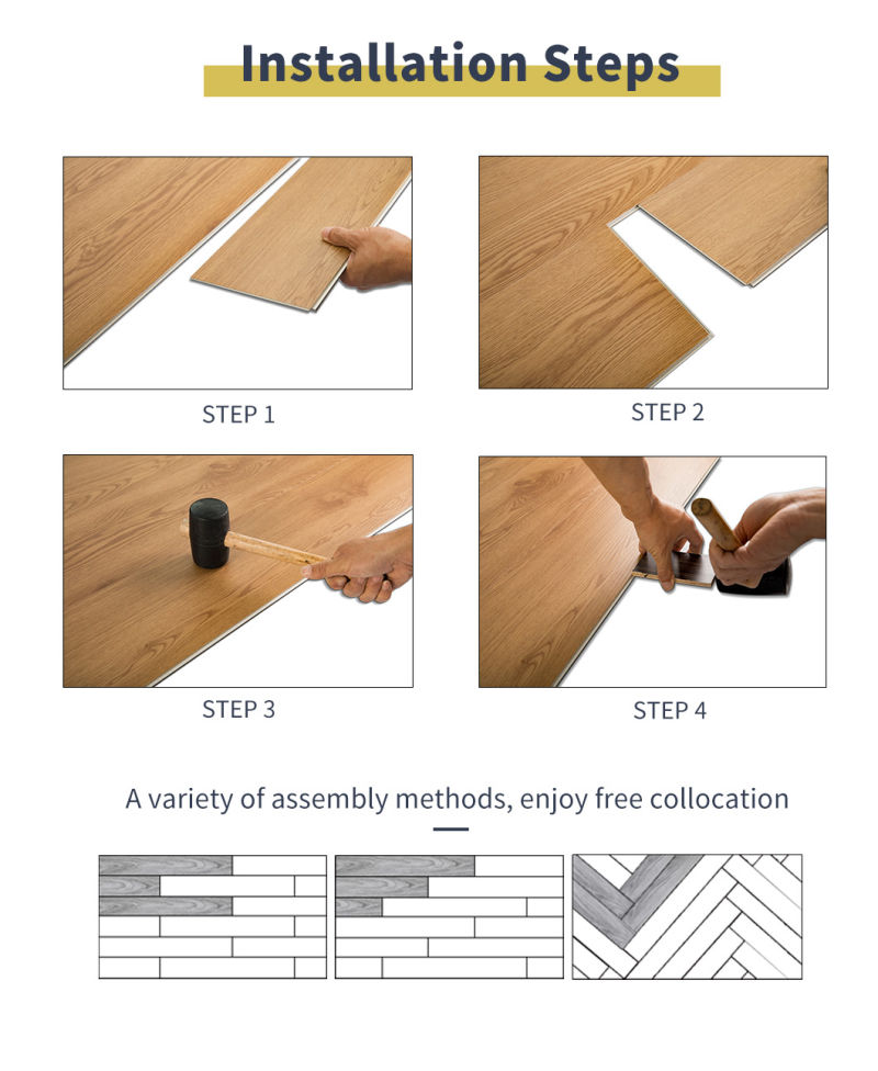 Wood Look Waterproof Fireproof Spc Plastic Lvt PVC Vinyl Flooring