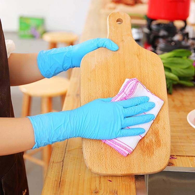 Blue Nitrile Gloves Powder Free for Safety Work and Labor