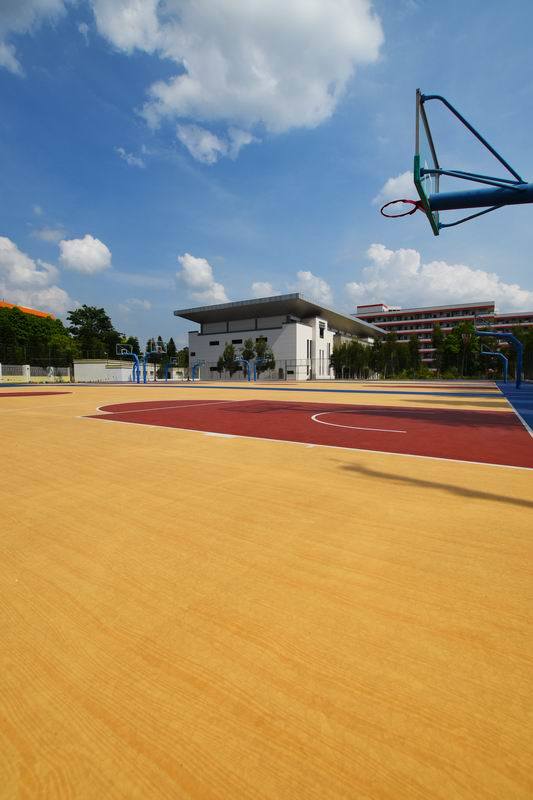 Wooden Texture Wood Grain PU Coating Highe Performance Basketball Court Flooring