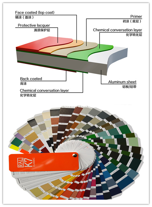 1060 1100 3003 3004 5052 Color Coated Aluminium Sheet/Coil for ACP