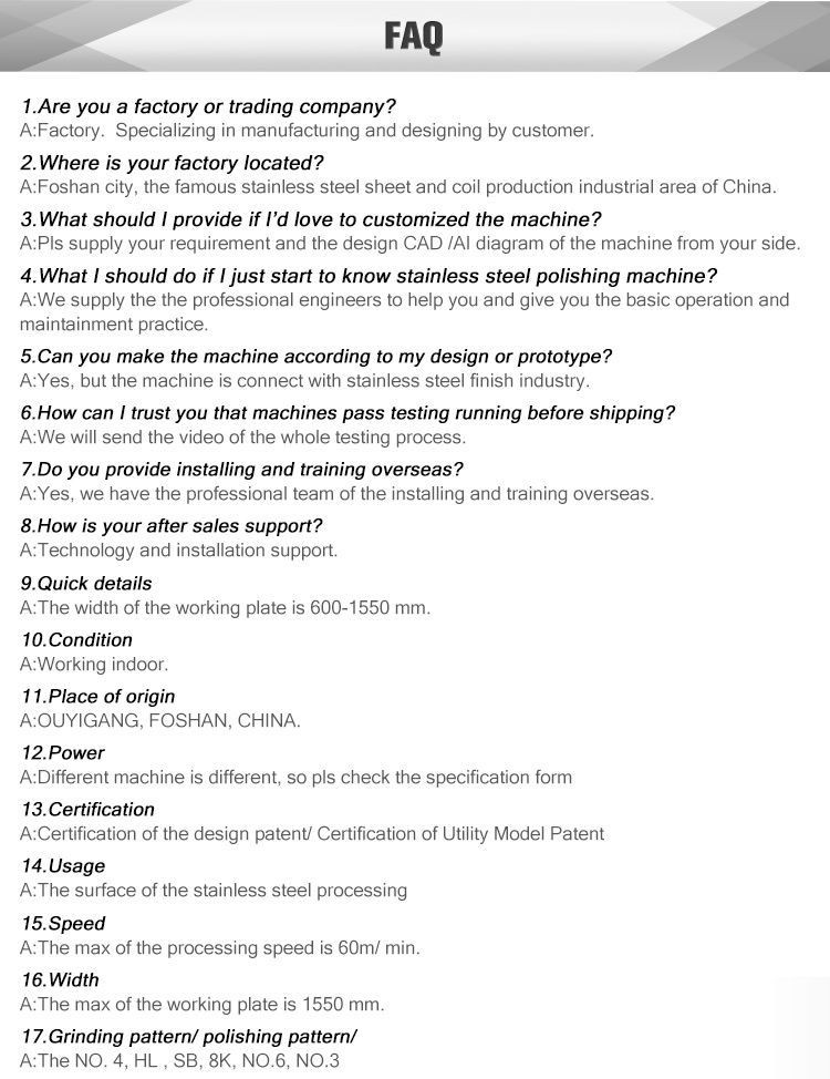 Automatic Feeding Sheet Polishing Machine in Sheet Line