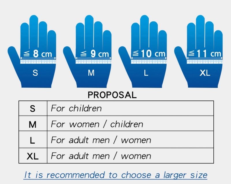 Blue Nitrile Gloves Powder Free for Safety Work and Labor