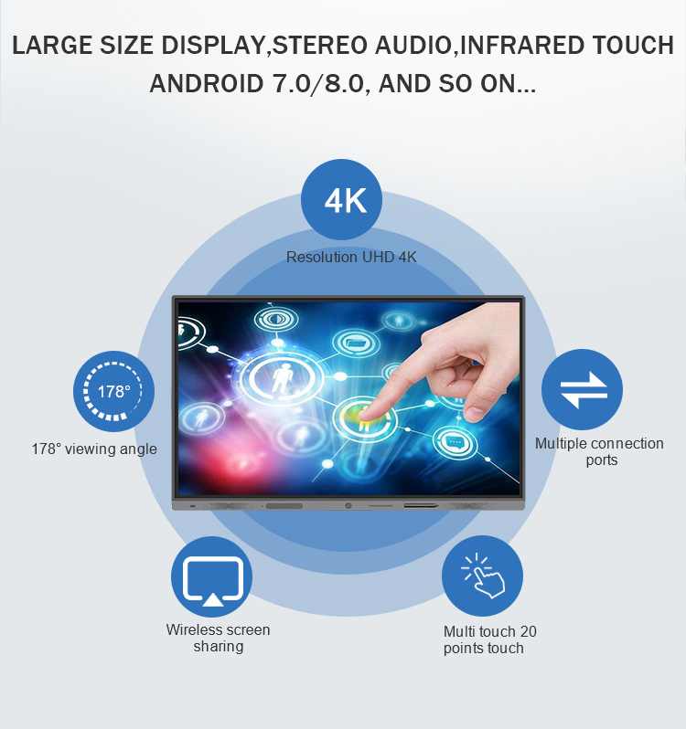 75 Inch LCD Display Touch Screen Interactive Touch Flat Panel