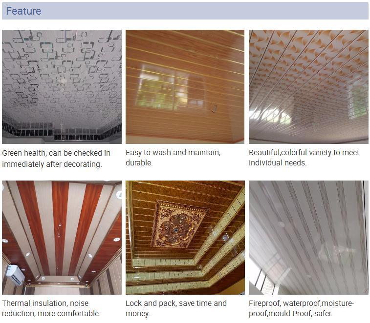 Plastic False Techos PVC Cielo Raso PVC Ceiling Panel Tiles