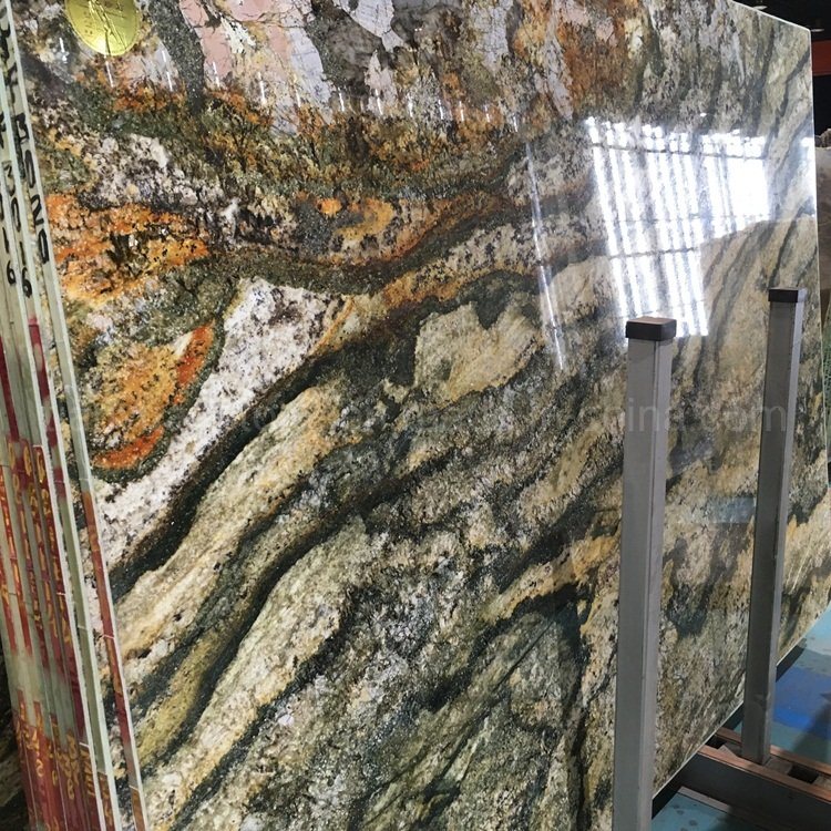 Luxury Brazil Imported Stone Shangrila Golden Brown Granite Slab