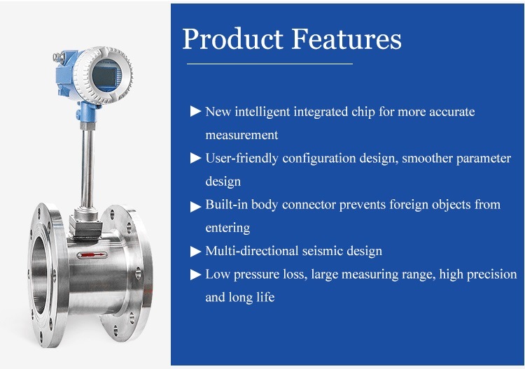 High Temperature Superheated Vapor Flow Meter 2" Size Vortex Flowmeter