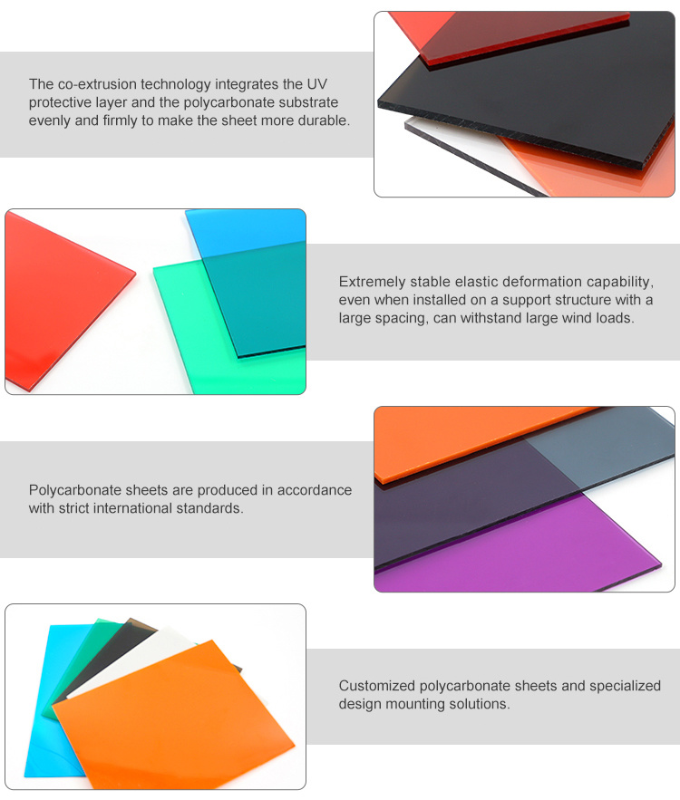 Flat Solid Plastic Polycarbonate Sheet Material Properties Dimensions Structure