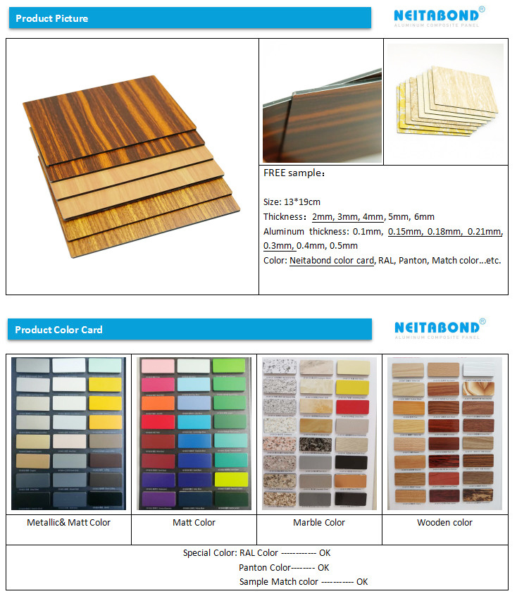 Wooden Color 3mm ACP Sheet Used on Cupboard for India