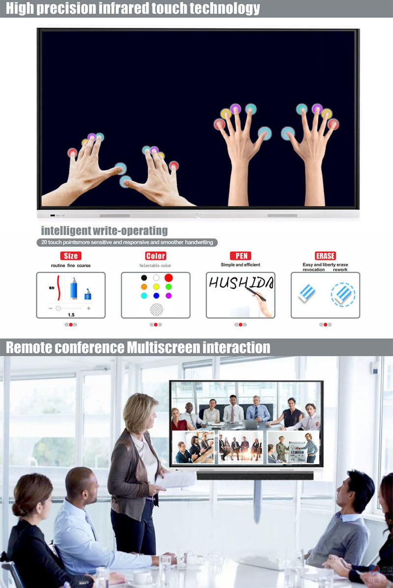T6 Series Nesting Anti Glare 86 Inch Touch Screen LED LCD Display Monitor Interactive Flat Panel