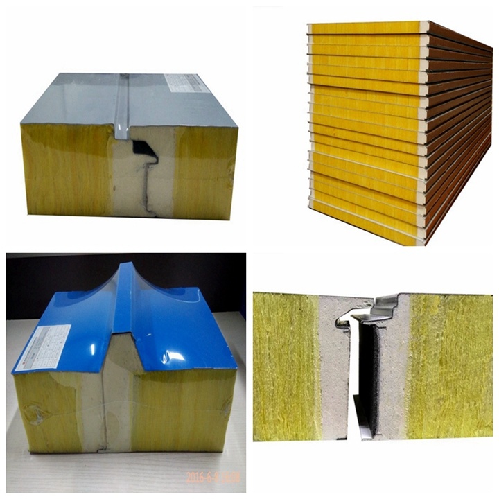 Customized 200mm Thickness Fireproof Glass Wool Sandwich Panel